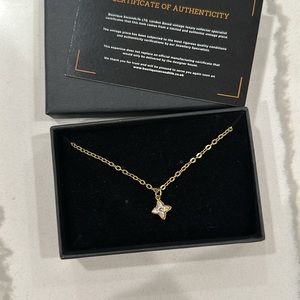 Authentic Reworked Louis Vuitton charm necklace gold 18 inches long crystal
